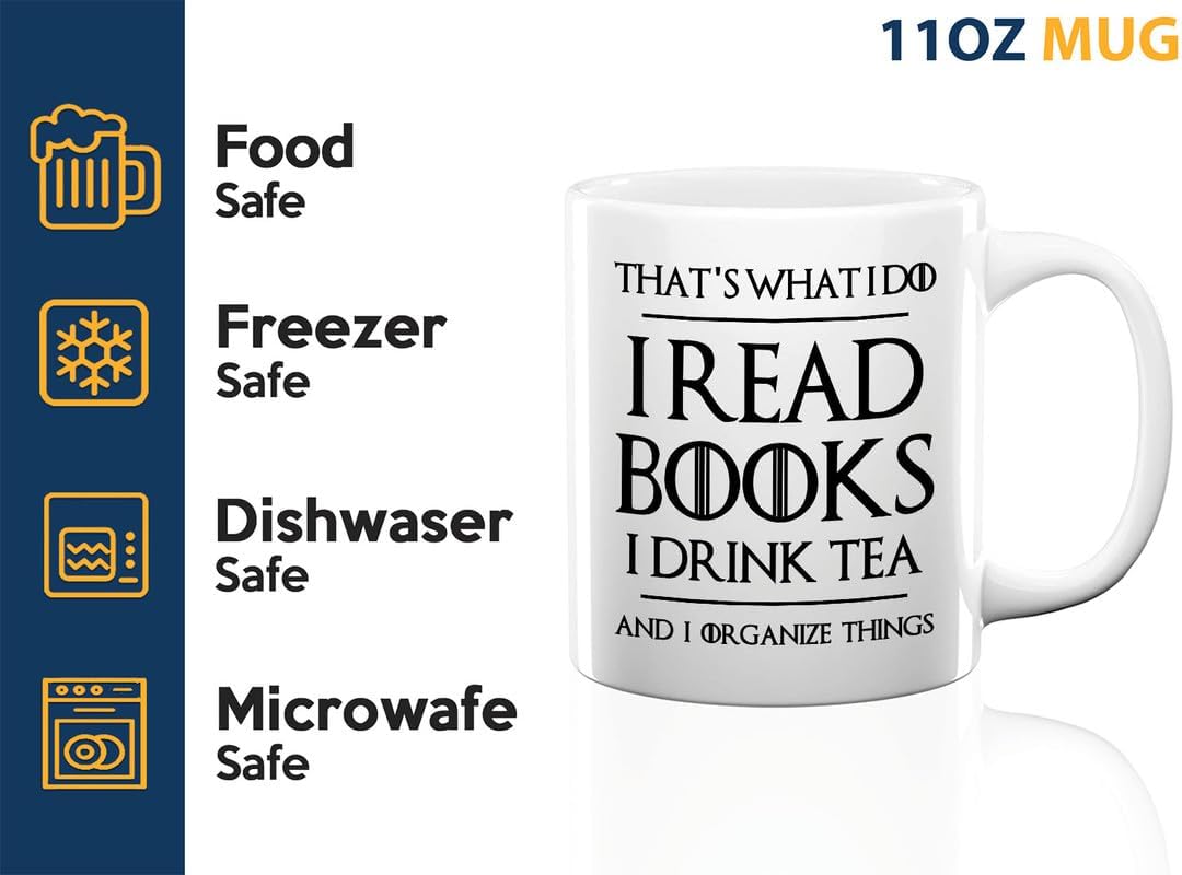 Book Lover Coffee Mug 11oz White - Tea Organize Things - Book Lover Gifts For Women Book Club Book Lovers Gifts Bookworm Book Reader Gifts