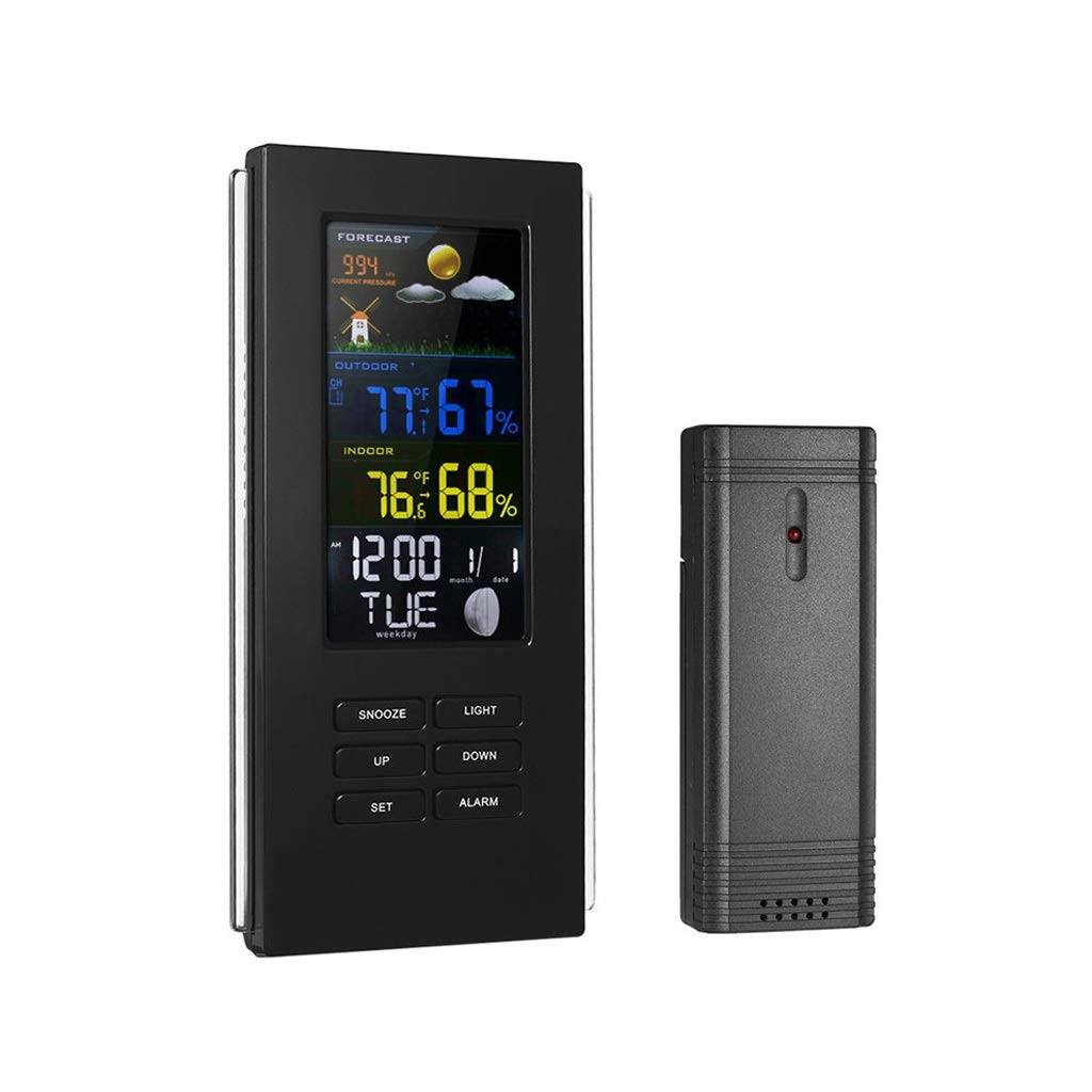 TS-74 Remote Precision Digital Thermometer Indoor and Outdoor and Hygrometer with Clock Function(D)
