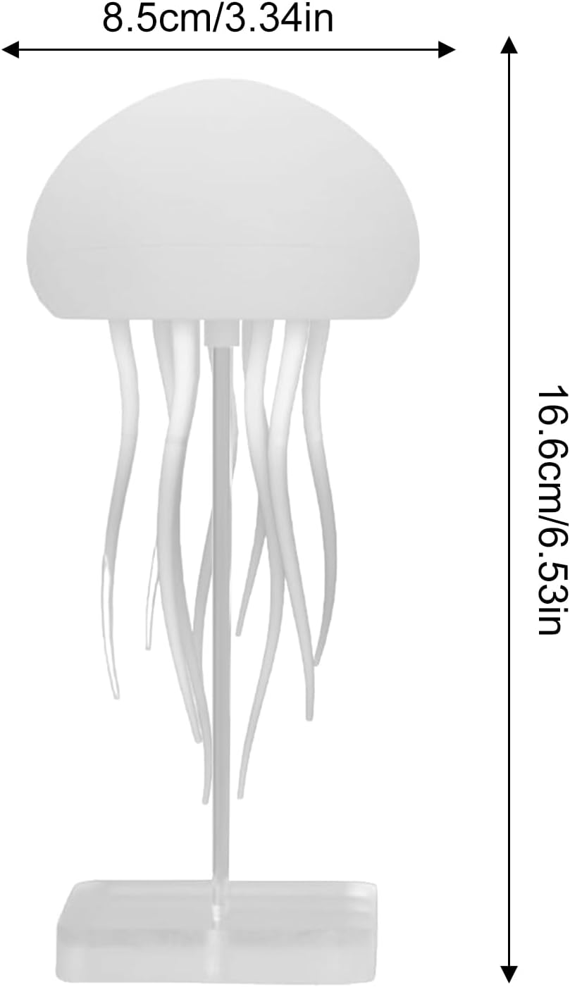 Jelly Lamp - Voice Control LED Jellyfish Light | Floating Rechargeable Night Lamp with Smart Table Design for Bedside, Parents, Kids, Bedroom, Office, and Relaxing Ambient Lighting
