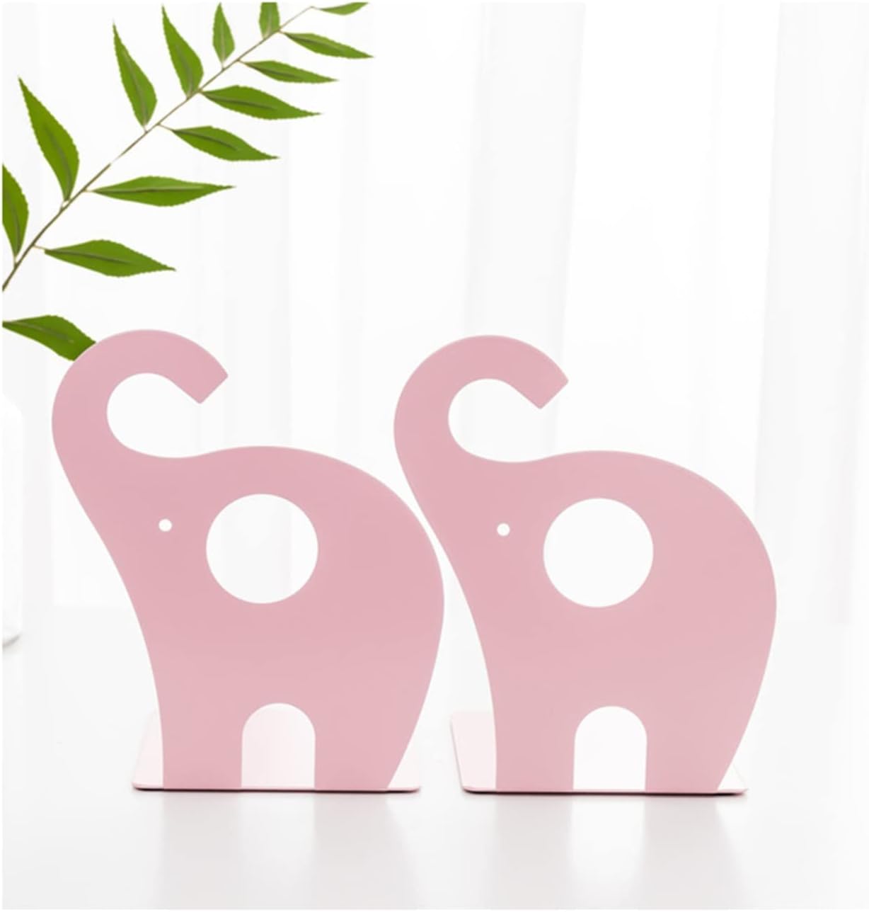 2 Pcs/Set Creative Modeling Book Stand Elephant Book Stand Metal Bookend Reading Book Holder Shelf Office Supplies Decorative Bookends for Shelves (Color:D) (B)