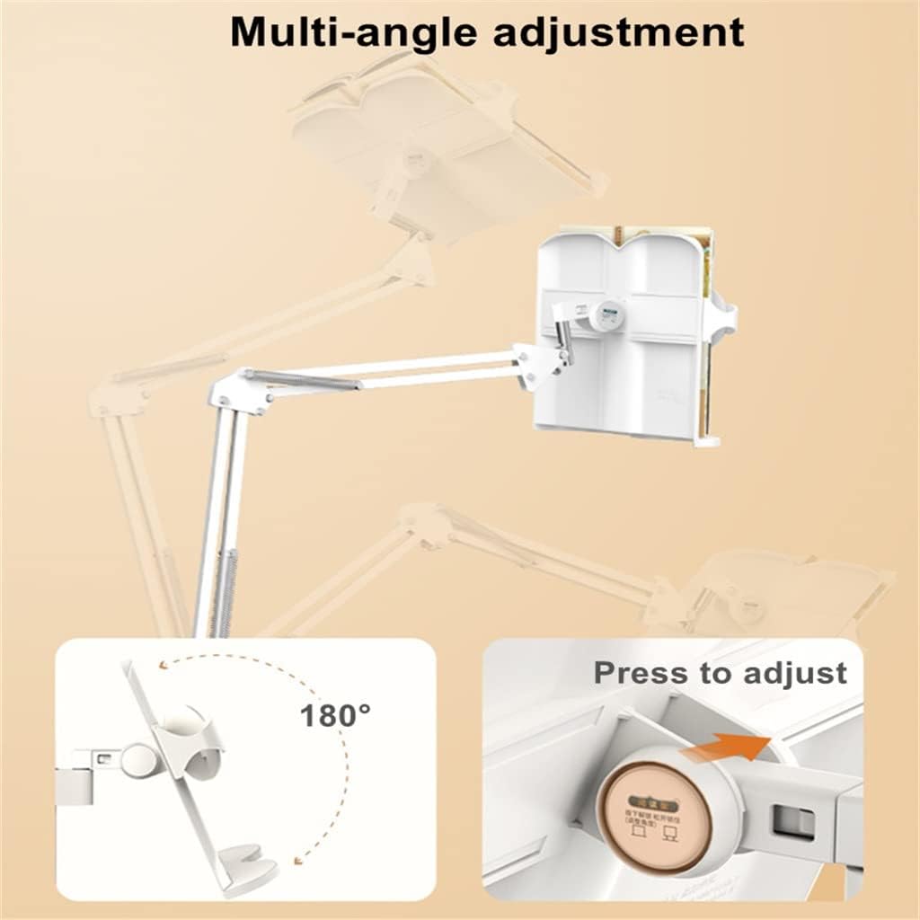 Height Adjustable Reading Book Floor Bracket Long Arm Table Bed Stand Multi Angle Rotation Holder