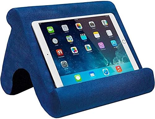 Tablet Pillow Stand - Tablet Holder Dock for Bed with Multi-Viewing Angles, Compatible with iPad Pro 9.7, 10.5,12.9 Air Mini 4 3, Kindle, Galaxy Tab, E-Reader (Blue)