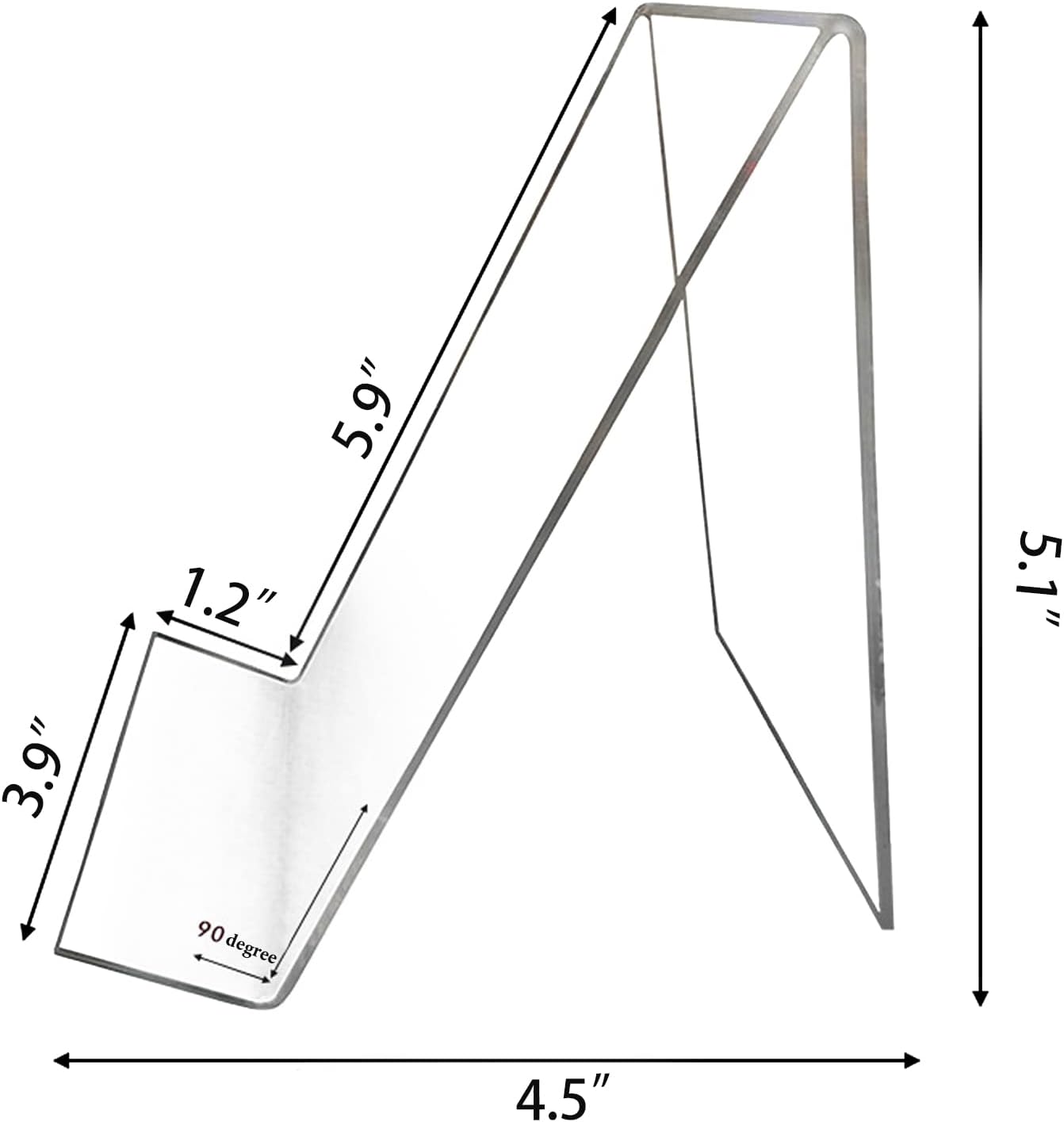 10 PCS 6‘’ x 4‘’ Acrylic Book Display Stand Clear Easel Without Ledge Tablet Holder for Displaying Books, Pictures, Notebooks, CDs, Artworks, etc (Large)