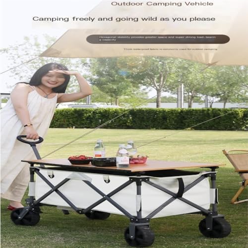 Portable Camping Cart,Portable Foldable Beach Camping Shopping Cart Outdoor Picnic Tool Trolley Cart
