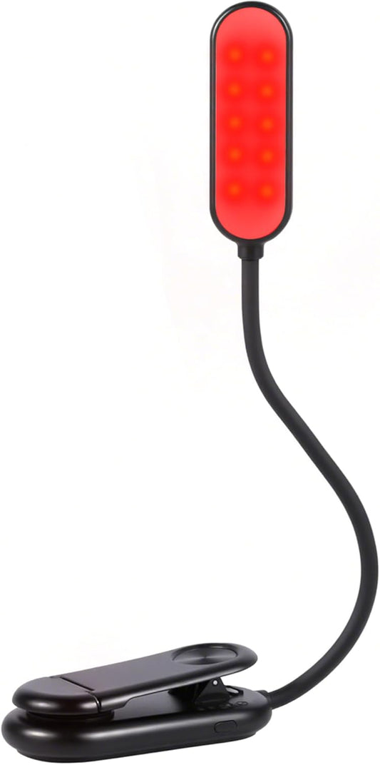 670nm Red Book Light [1 Pack] - Zero Blue Light, Rechargeable Clip On Red Reading Light Lamp for Reading at Night - Poratble Dimmable LED Book Lamp, Gift for Lovers Travel Studying Nursing