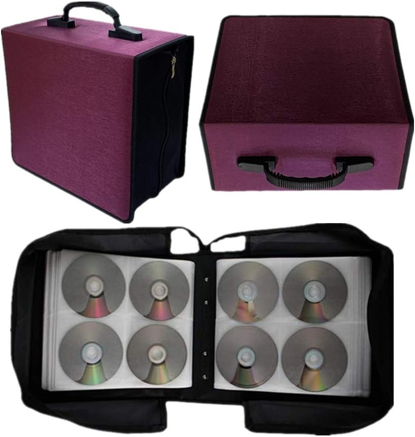 CD/DVD Case Holder Organizer Wallet Sleeves Booklet Binder,Storage 400 Capacity Disc(Rose)
