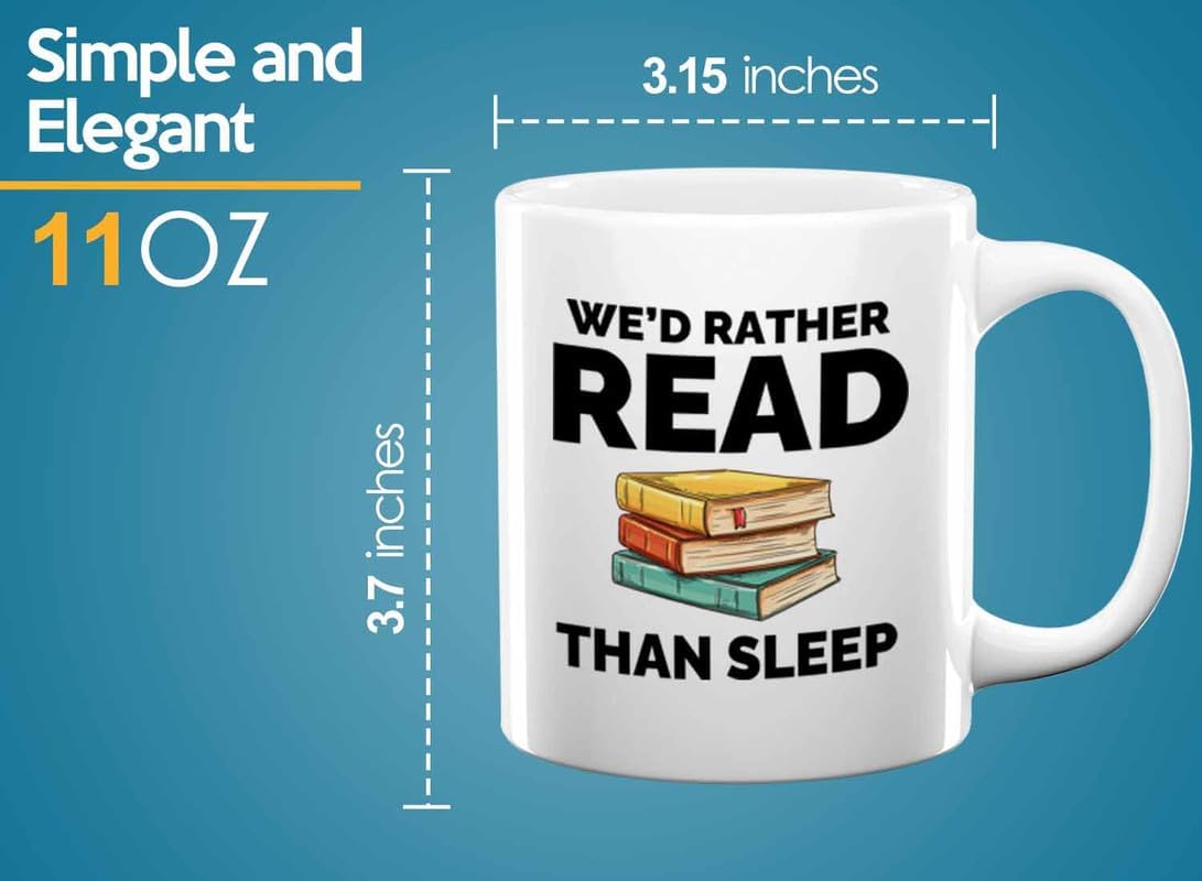 Book Lover Coffee Mug 11oz White - Read than sleep - Gift For Poets Bookish People Bibliophile Librarian Book Club Reader