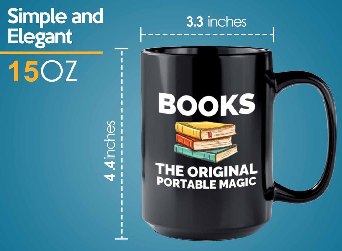 Book Lover Coffee Mug 15oz Black - The original - Gift For Poets Bookish People Bibliophile Librarian Book Club Reader