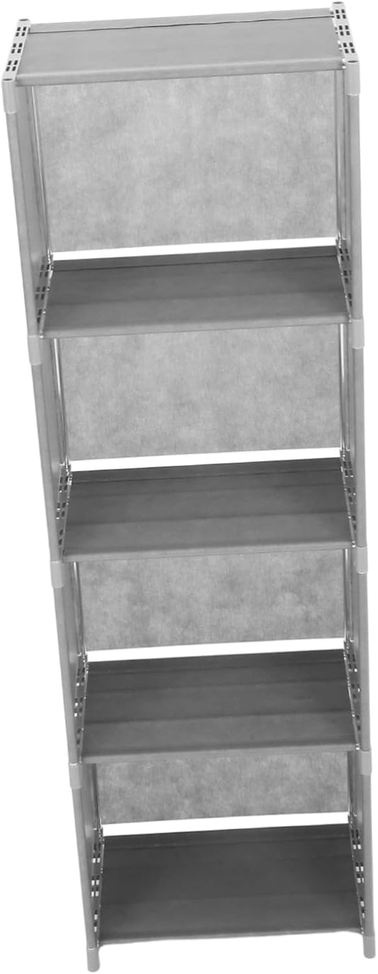 PRETYZOOM Narrow Bookshelf Organizer Multi-Tiered Storage Cabinet for Living Room Bedroom Home Office Sturdy and Easy Assembly Bookcase Finish Layers and Compartments