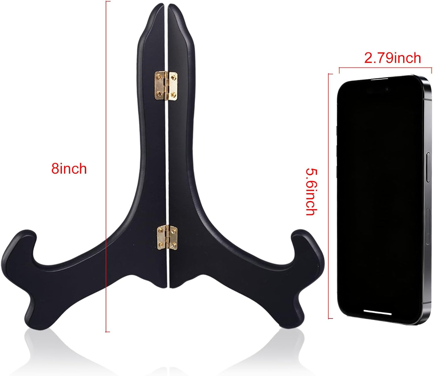 4 Pcs Wooden Plate Stands Tabletop Art Holder Picture Frame Easels Book Dish Decorative for Display