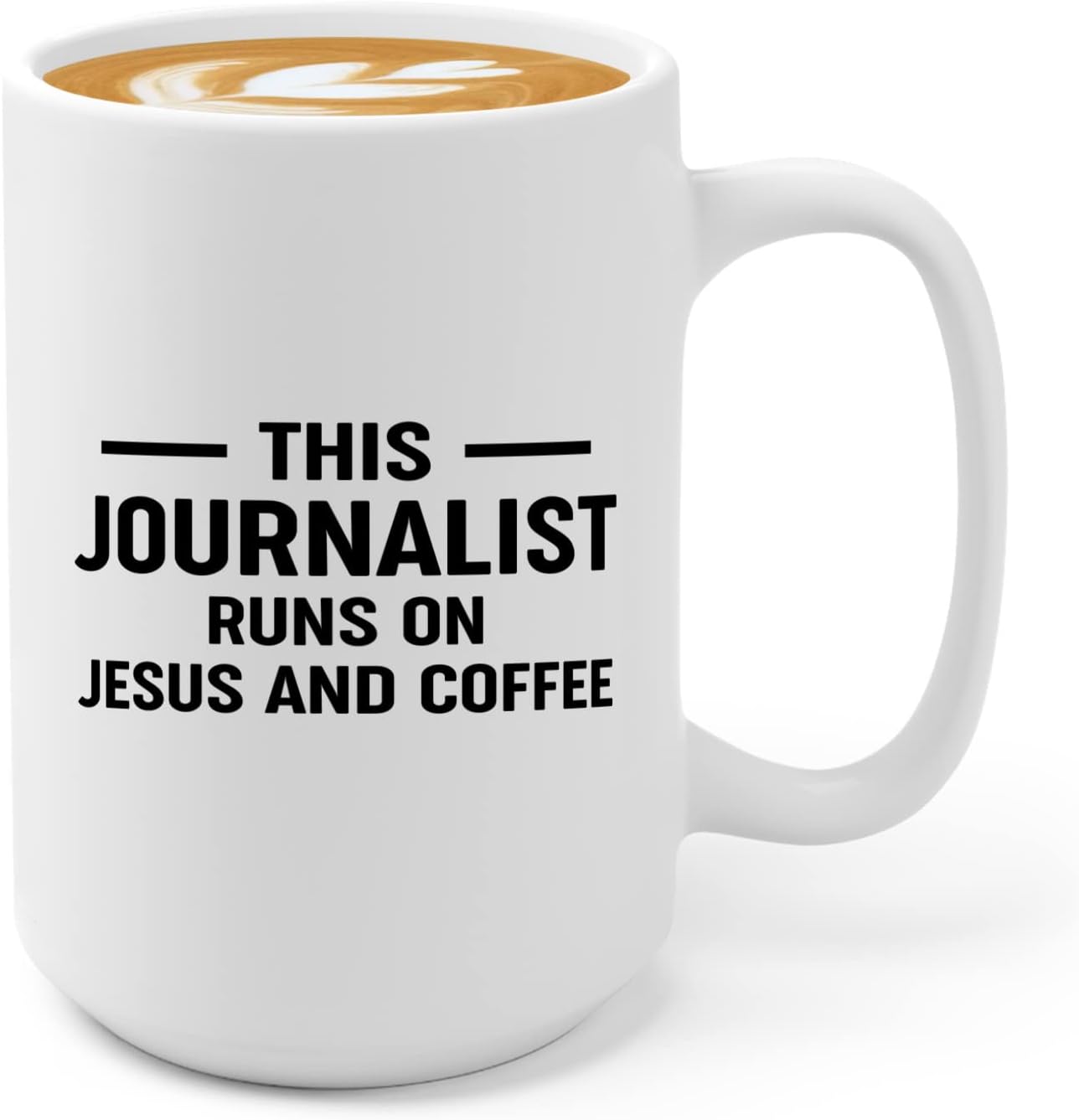 Journalist Coffee Mug 15oz White -This Journalist Runs On - Reading Lover Book Club Gift Author Appreciation Writer Journalism Novelist Scriptwriter
