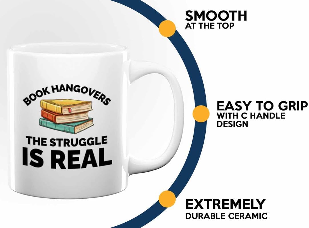 Book Lover Coffee Mug 11oz White - The struggle is real - Gift For Poets Bookish People Bibliophile Librarian Book Club Reader