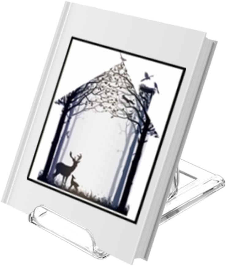10 Pack Acrylic Book Stand for Display Adjustable Clear Display Holder Easel Collector Stand for Home Office Back to School Comic Album CD Magazine Postcard Artworks (4.2 x 4.3 x 2.35 Inch)