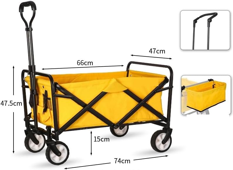 Portable Camping Cart,Outdoor Camping Trolley Folding Wagon with Heavy Duty Waterproof Design Beach Utility Cart for Garden Sports and Festivals (Green)