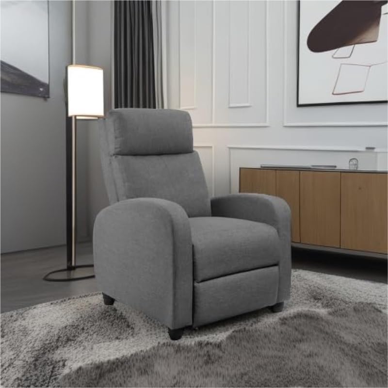 Adjustable Home Theater Single Recliner Chair Sofa Furniture with Thick Seat Cushion and Backrest Modern Living Room Recliners for Bedroom