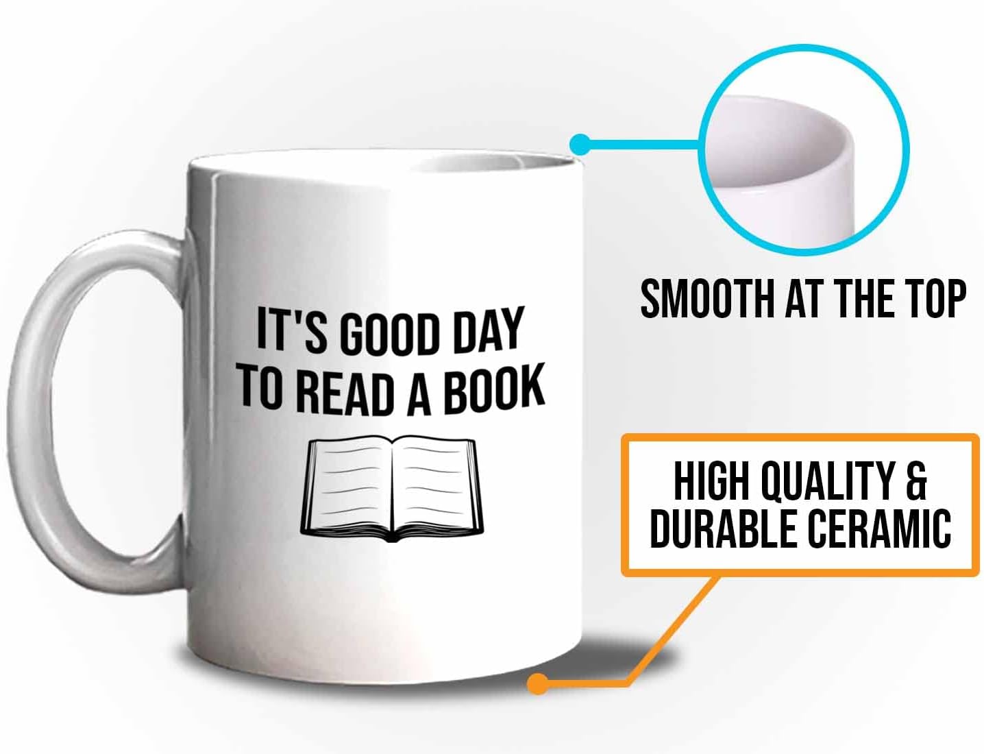 Bubble Hugs Writer Coffee Mug 11oz White - It's good Day to read a book - Reading Book Lover for Bookworm Bibliophile Librarians Author Readers Bookish