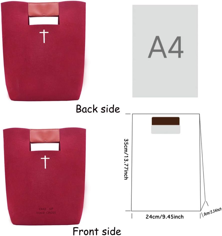 Bible Bags for Women, Felt Carrying Bible Book Case Church Tote Bag Christmas Christian Gift