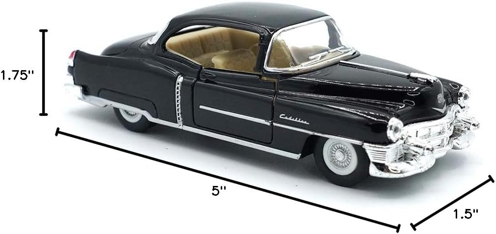 KiNSMART 1953 Cadillac Series 62 1:43 O Scale 5 Inch Die Cast Metal Model Classic Ventage Toy Car (Black)