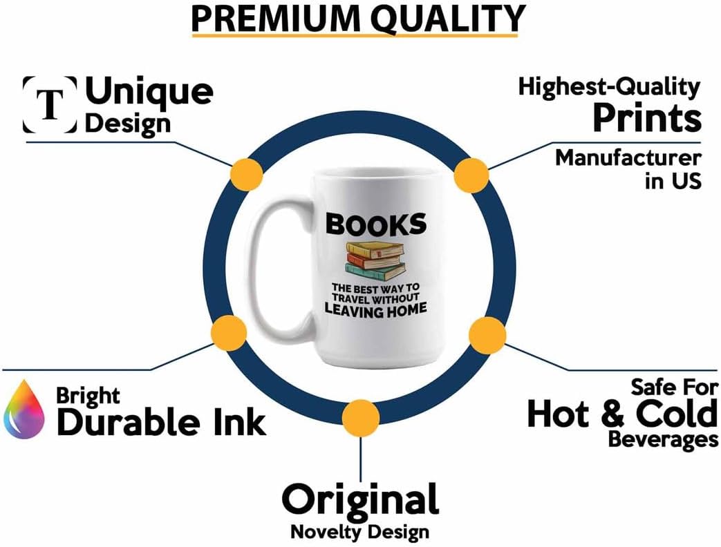 Book Lover Coffee Mug 15oz White - The best way - Gift For Poets Bookish People Bibliophile Librarian Book Club Reader