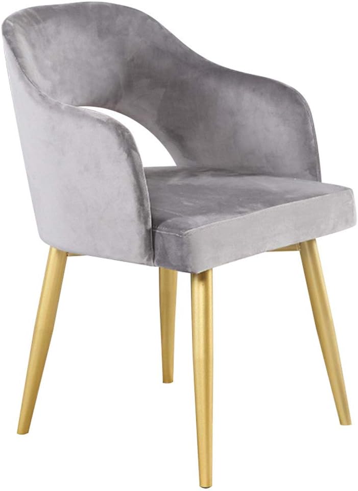 Comfortable Chair Nordic Dining Chair Metal Legs,Ergonomically Designed Coffee Side Chair,Flannelette Upholstered Lounge Sofa Chair,for Leisure/Office/Reception/Living Room/Desk/Patio/Terrace/Office