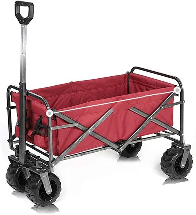 Foldable Trolley,Transport Trolley Outdoor Fishing Folding Portable Multifunctional Shopping Cart Trolley,Burgundy(Burgundy)(Blue)/Burgundy