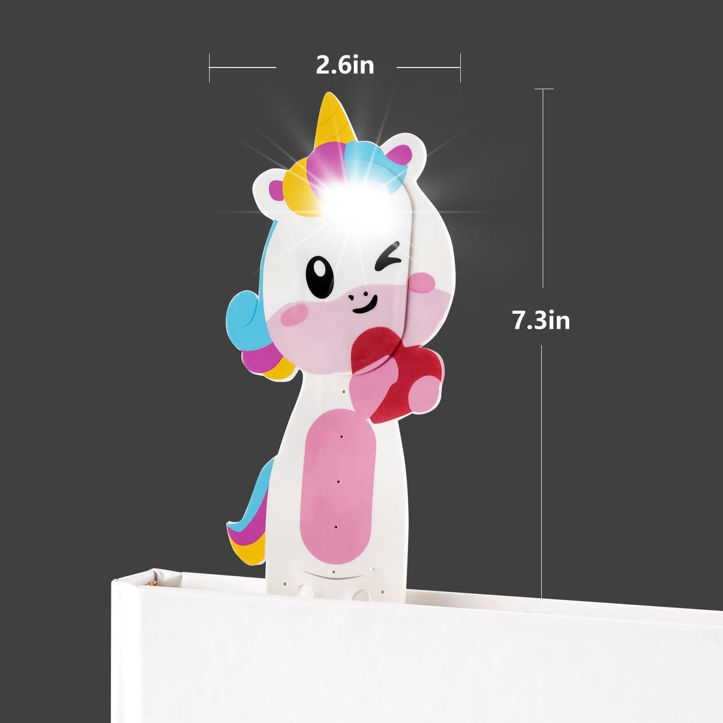 Bookmark Reading Light, Clip-On Book Light Portable, Eye-Caring Book Lights, Rechargeable Cute LED Reading Lamp with 3 Color Light for Kids, Gift for Book Lovers-1 Pack