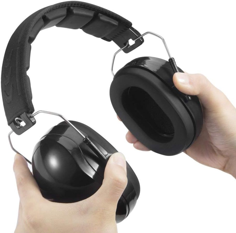 Pro For Sho All Terrain Safety Ear Protection - Larger Size Foldable Ear Muffs Lighter Weight & Maximum Hearing Protection