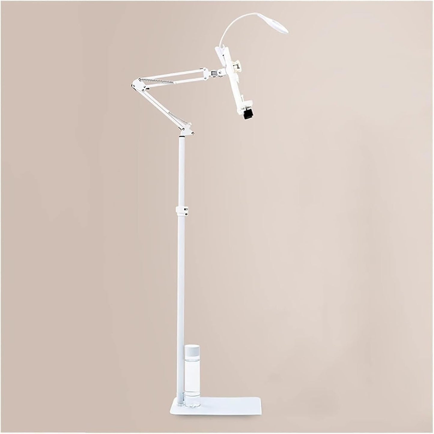 Floor Reading Stand Book Holder Adjustable Height Adjustable Cook Book Stand Floor Bracket Long Arm Table Bed Sheet Music Stand Multi Angle Rotation Floor Holder (Size : No lamp) (with lamp) ( )