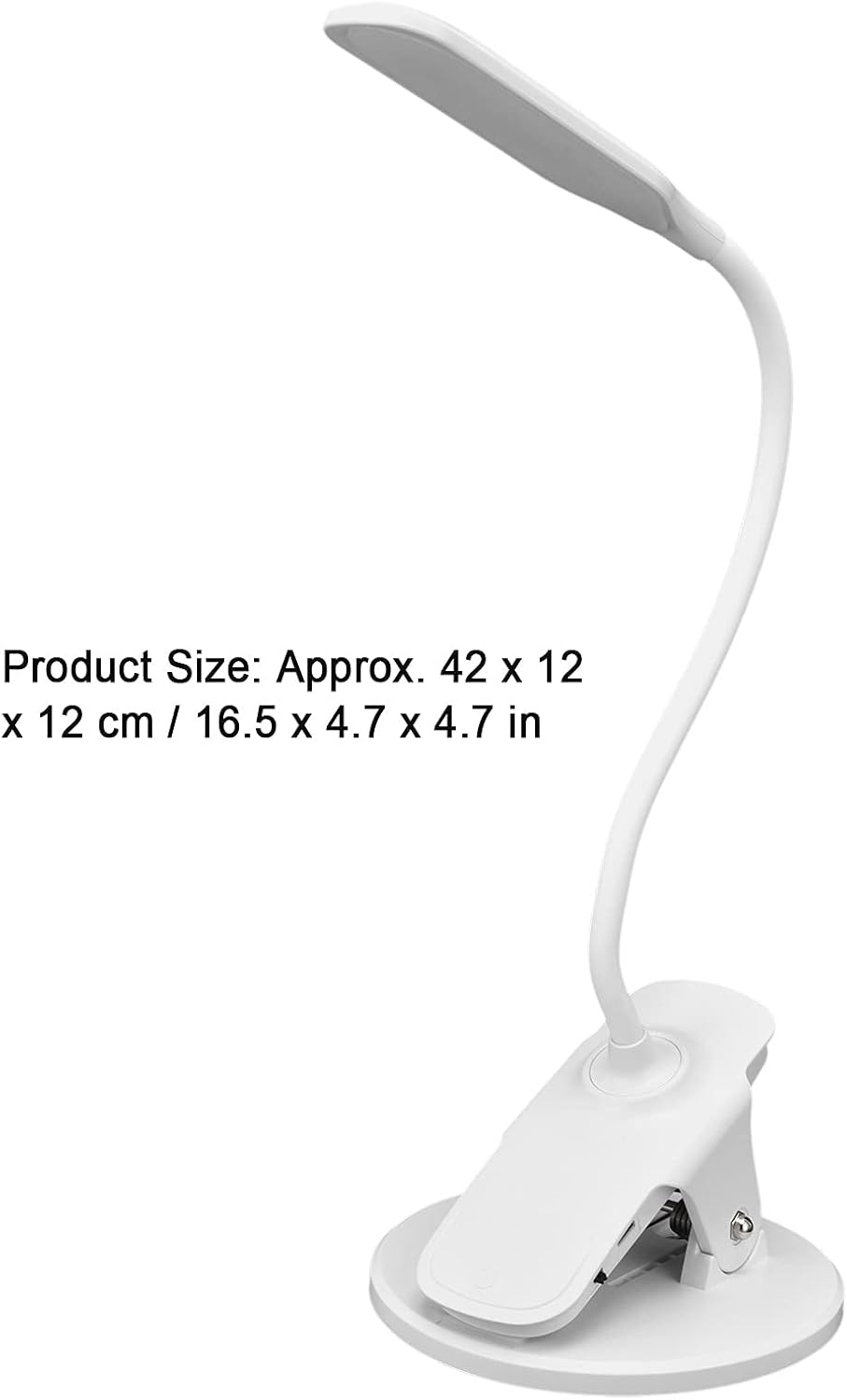 Topyond Desk Lamp with Clamp, 360° Adjustable USB Clip Light, Eye Caring Reading Lamp with Heat-Resistant Base for Home Office Dormitory Study