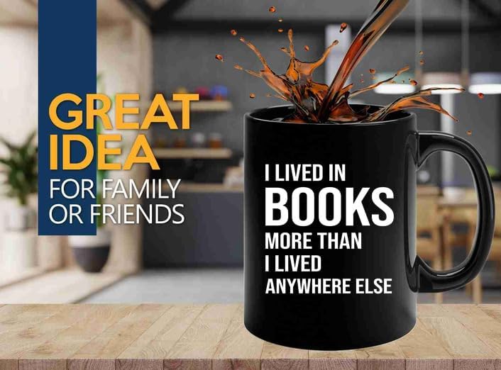 Book Lover Coffee Mug 11oz Black -books more - Book Lovers Gifts Book Reader Gifts Book Club Gifts Book Reading Cup Reading Gifts