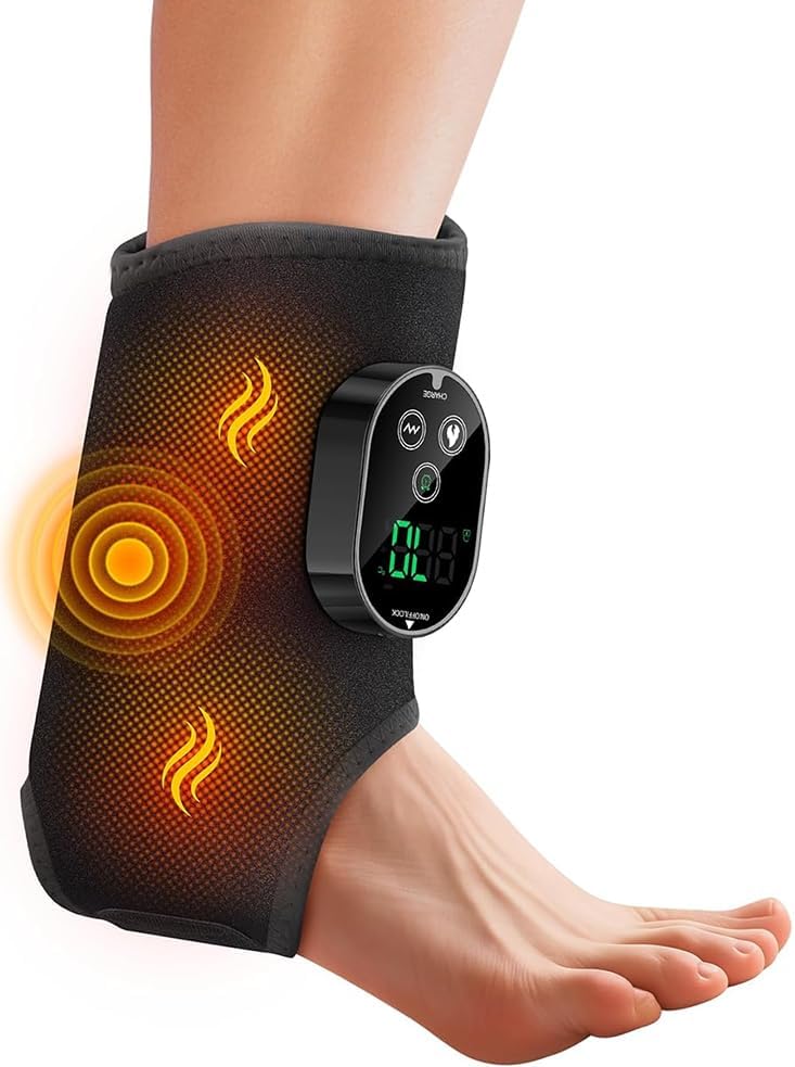 Foot Renew Ankle Massager for Neuropathy, Ankle Heating Pad with Massage Foot Heel Pain Relief, 6 Heat Levels & 3 Vibration Modes
