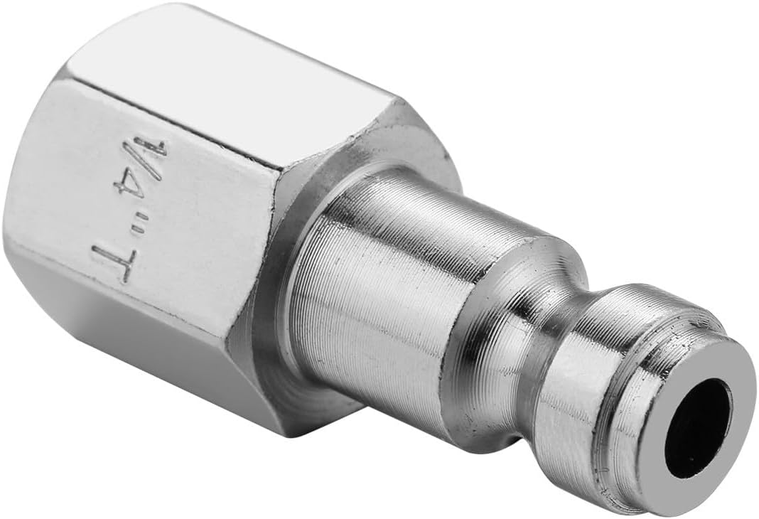 DEWALT 1/4" FNPT Automotive Air Plug 2-Pack with 1/4" Body Type-T Pneumatic Fittings: 300 Max PSI, 40 SCFM High Flow