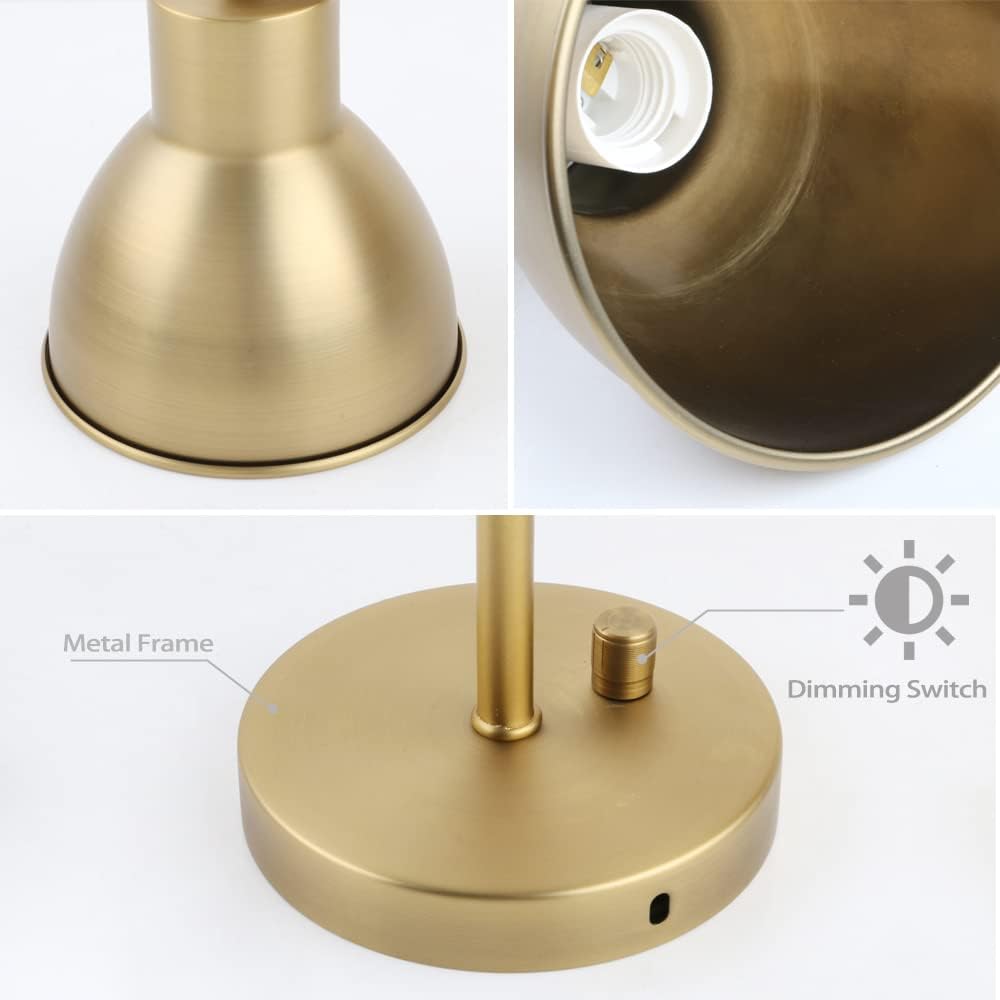 Yosoan Indoor Reading Wall Sconce with On Off Switch, 1-Light Brass Modern Vintage Industrial with 340 Degree Angle Wall Mount Lamp Fixture, 5.7" Black Bowl Metal Shade Bedside Vanity Bunk(Antique)