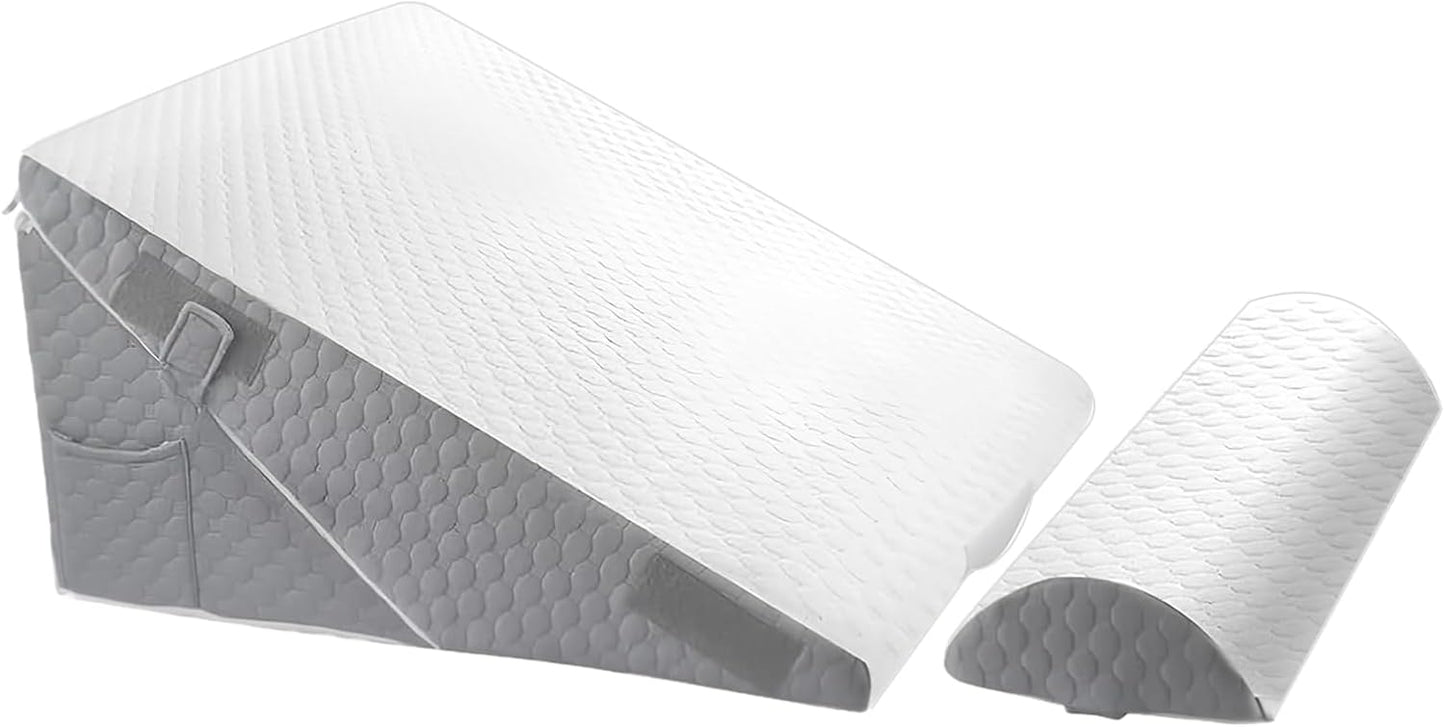 Bed Wedge Pillow - Adjustable Head Elevation Cushion | Triangle Reading Support with Ergonomic Incline Design, Backrest Pillow for Bed Comfort Positioning, Sleeping Aid Cushion