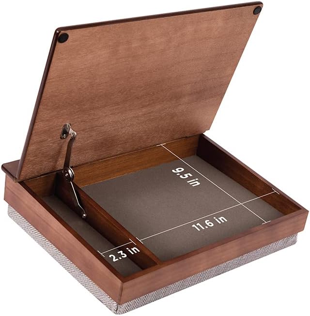 LAPGEAR Schoolhouse Lap Desk with Storage Compartments - Acacia Wood - Java - Style No. 45072