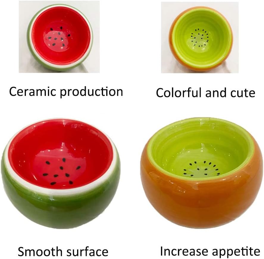 Hamiledyi 2PCS Hamster Bowl Ceramic Food Water Feeding Dish for Gerbil Mouse Rat Hedgehog Sugar Glider