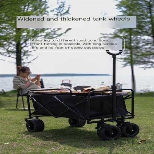 Portable Camping Cart,Outdoor Beach Trolley Cart for Camping Foldable Hand Push Picnic Car with Pull Rod Small and Portable Camp Cart