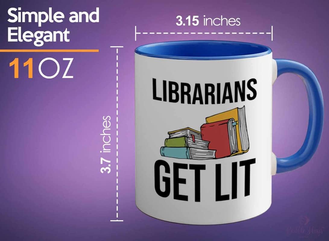 Book Lover 2Tone Blue Mug 11oz - Librarians get lit - Gifts for Book Club Readers Book Nerd Librarians Book Worm Bookish