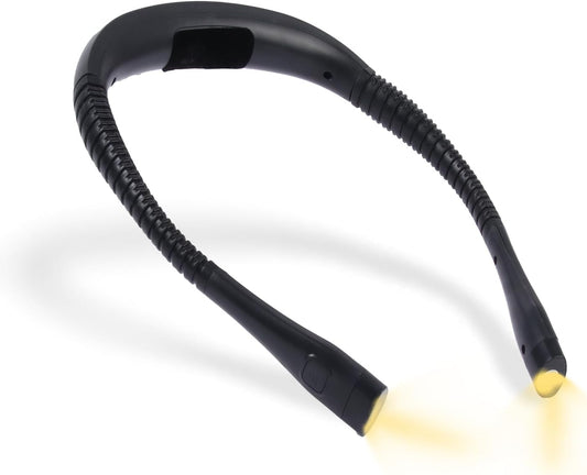 Book Light, 3-Color & 9-Brightness Reading Light, Bendable Neck Light, 60-hr Lasting Rechargeable Lamp, Perfect Book Light for Reading in Bed, Knitting, Camping (Classic, 1)