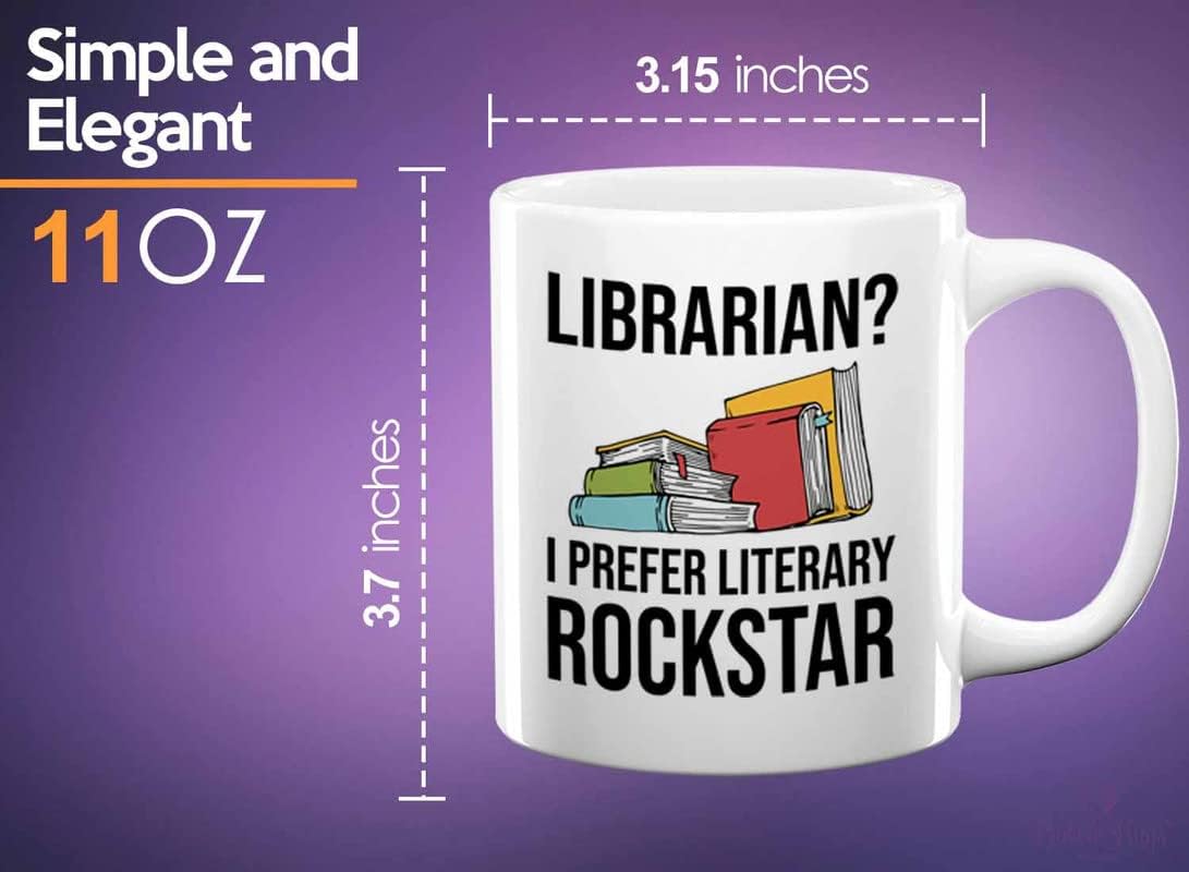 Book Lover Coffee Mug 11oz White - literary rockstar - Gifts for Book Club Readers Book Nerd Librarians Book Worm Bookish
