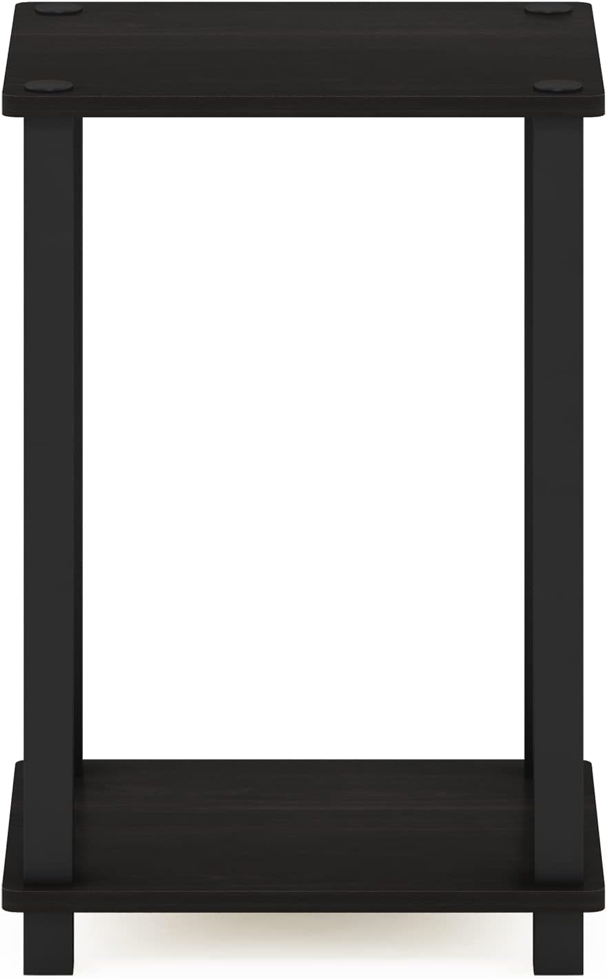 Furinno Simplistic Side Table, 2-Tier Small End Table with Open Shelf, Easy Assembly Toolless Night Stand, Nightstand, for Living Room, Bedroom, Espresso