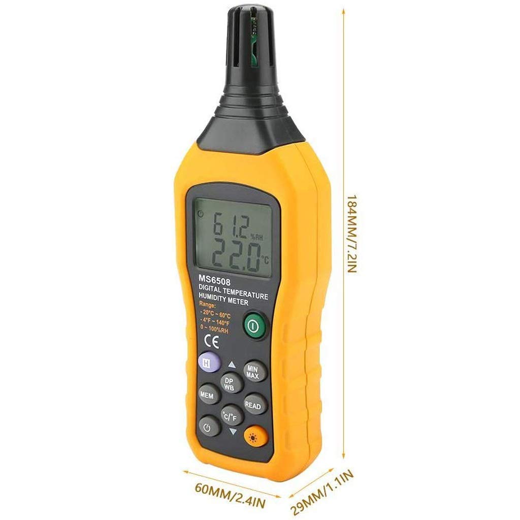 Temperature and Humidity Gauge Meter with Backlight Digital Psychrometer Thermometer Hygrometer