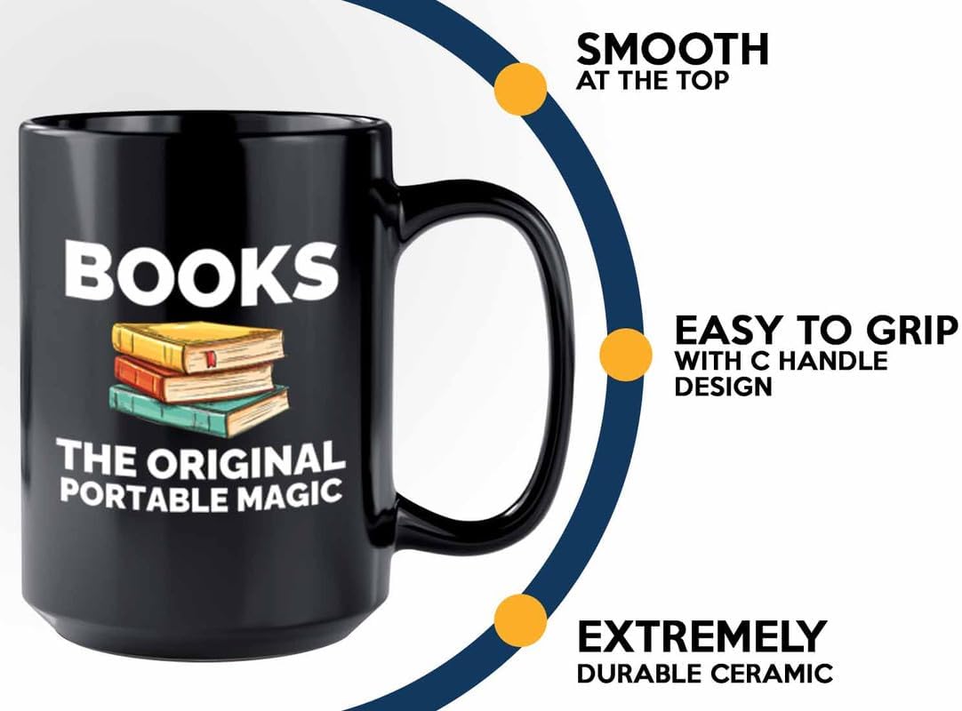 Book Lover Coffee Mug 15oz Black - The original - Gift For Poets Bookish People Bibliophile Librarian Book Club Reader