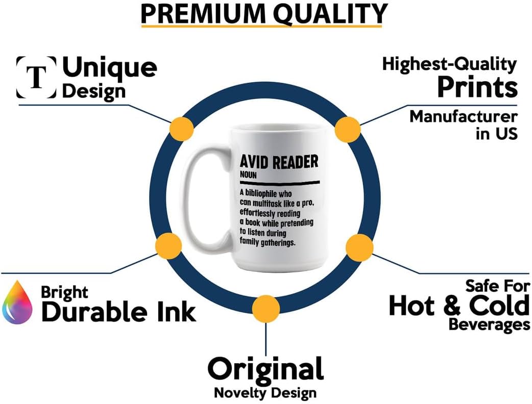 Book Lover Coffee Mug 15oz White - Effortlessly Reading - Book Lover Gifts For Women Book Club Book Lovers Gifts Bookworm Book Reader Gifts
