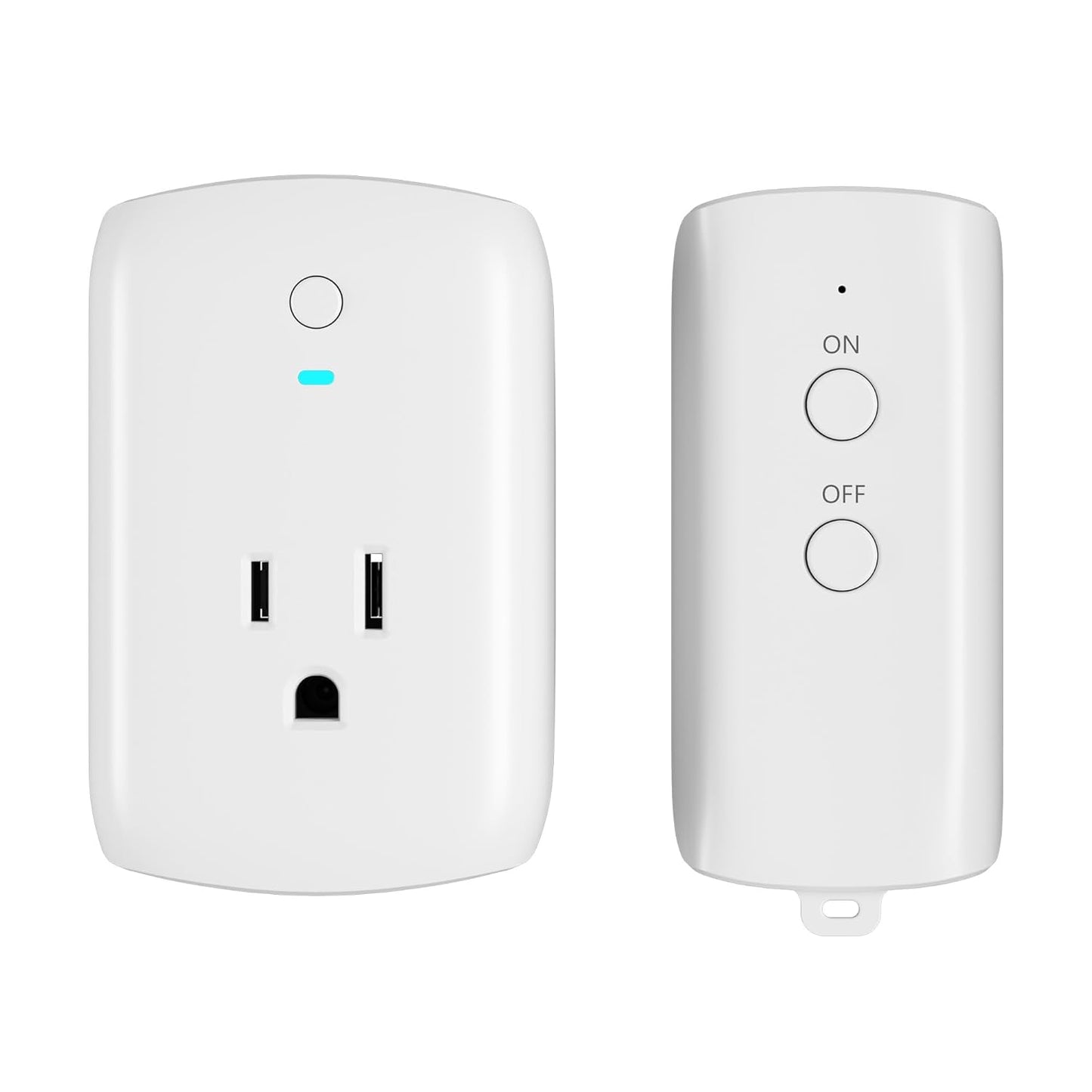 80 Ft Remote Control Outlet Plug On/Off Switch Kit, No WiFi Needed Wireless 3 Prong Power Light Switch, Long RF Range Low-Profile Compact for Lamps Fans Household Small Appliances Christmas-ETL-White