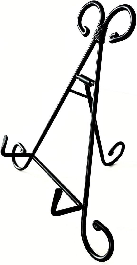 Artifact Display Stand Easel, Decorative Tabletop Easel Stand black Iron Easel for artifacts, artwork, signs, art, plates, prints, and other collectibles (12 inch), black, (multiple sizes)