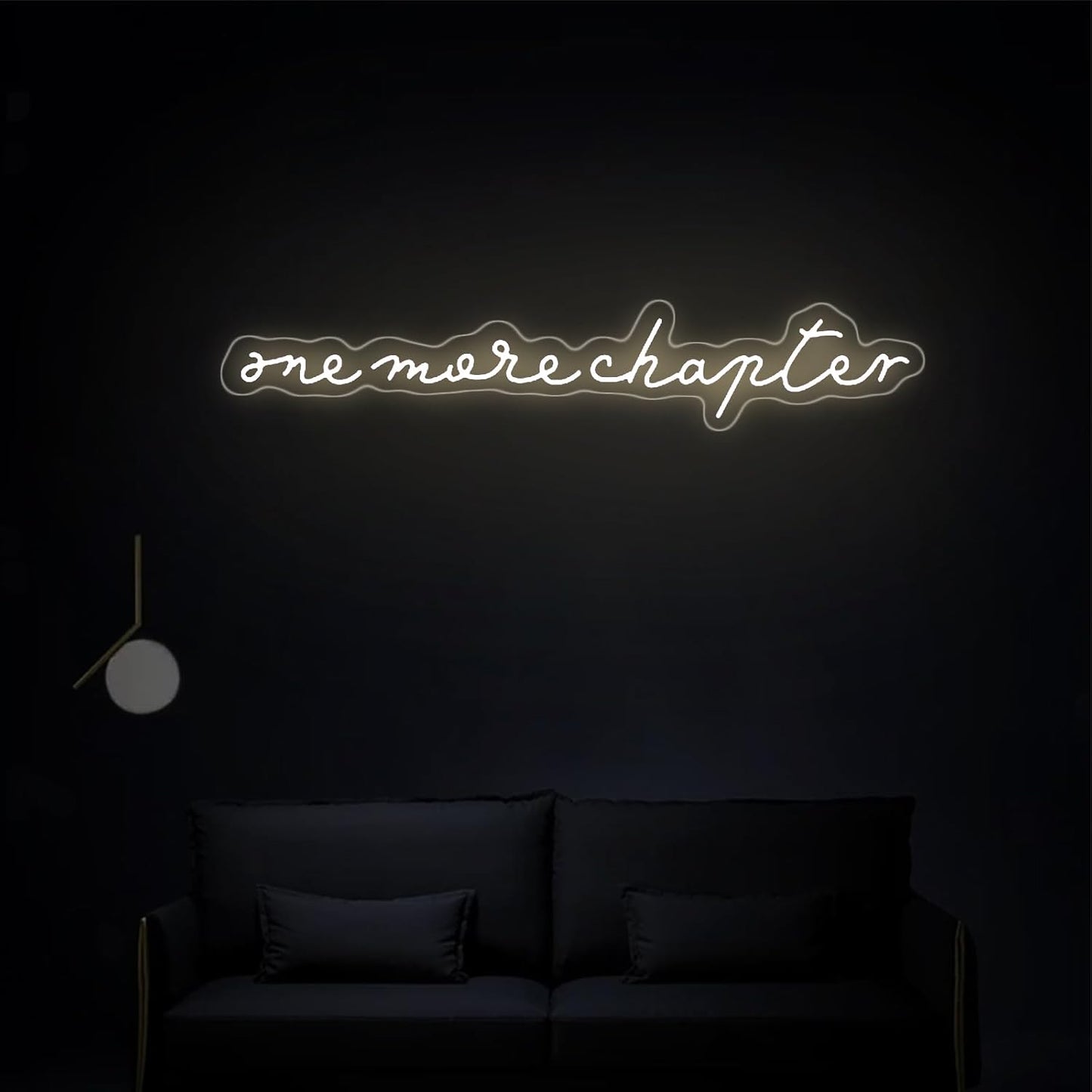 One More Chapter Neon Sign 30 inches LED Library Neon Lights Letter Signs Wall Art Decor for Classroom Library Home Bedroom Coffee Decoration