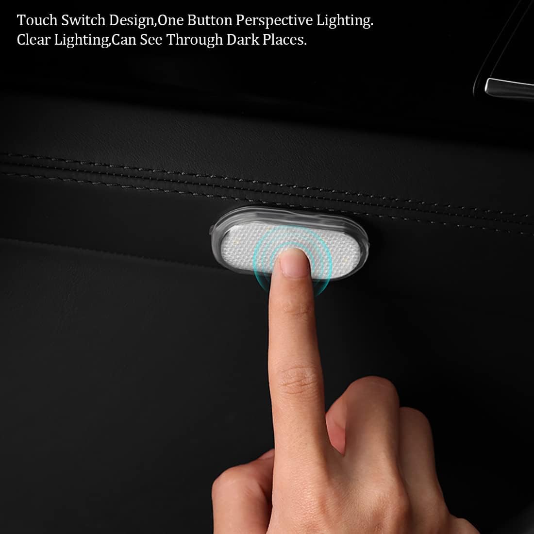 2 PCS Car Led Lights Interior,White Ambient Lighting Car Interior,USB Rechargeable Car Interior Reading Light,Portable Led Lights for Car