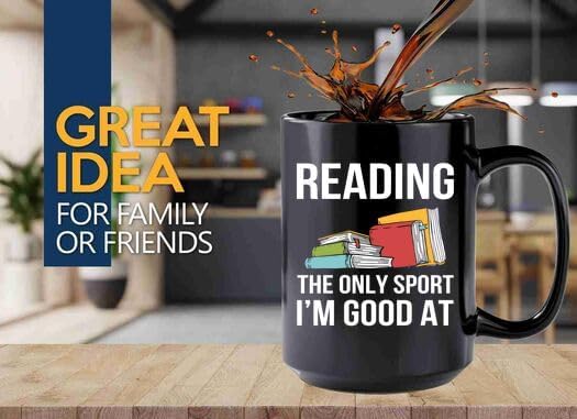 Book Lovers Coffee Mug 15oz Black -reading sport - Book Reader Gifts Women Book Lovers Drinking Cup Bookish Bookworm Book Club