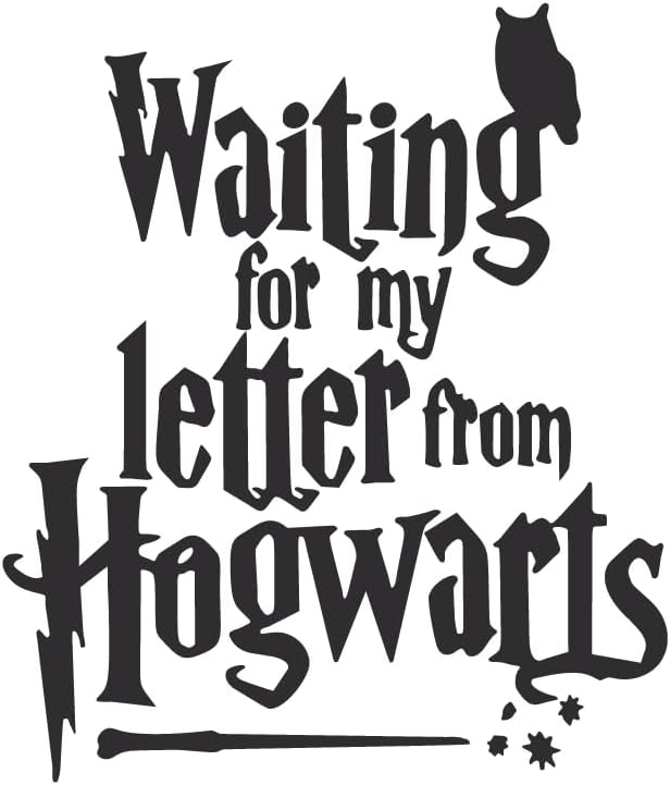 Vinyl Wall Art Decal - Waiting for My Letter from Hogwarts - 22" x 19" - Harry Potter Inspired Quote for Children's Little Kids Home Apartment Bedroom Nursery Playroom Daycare Decor